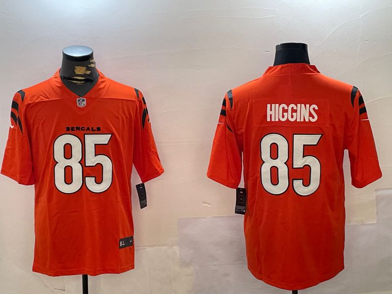 Men Cincinnati Bengals #85 Higgins Orange Second generation 2024 Nike Limited NFL Jersey style 2